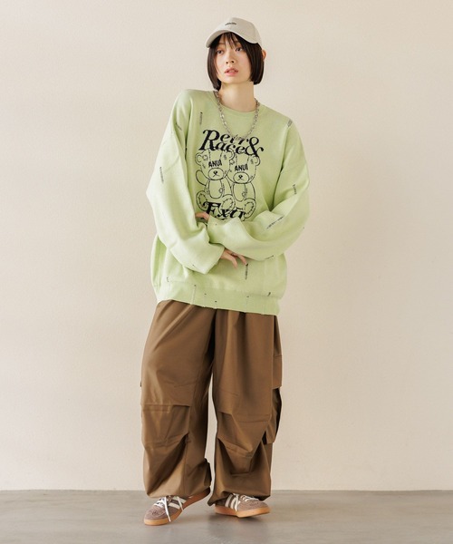 「Anui」 長袖ニット MEDIUM アイボリー レディース_画像7