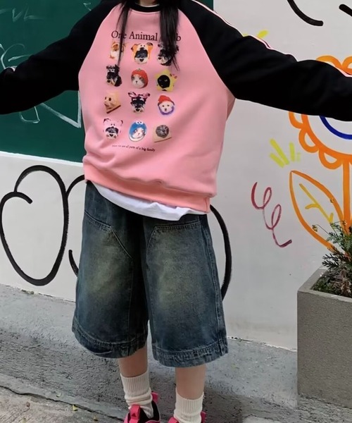 「MEMECLE」 デニムハーフパンツ S ブルー レディース_画像6