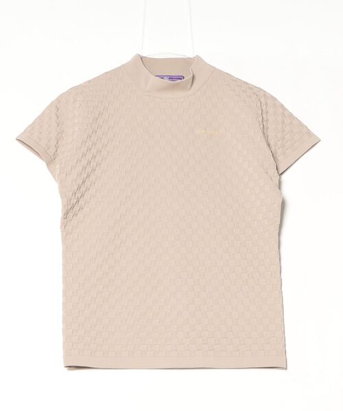「BEAMS GOLF」 半袖ニット LARGE ベージュ レディースの画像