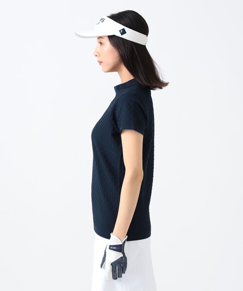 「BEAMS GOLF」 半袖ニット LARGE ベージュ レディースの画像