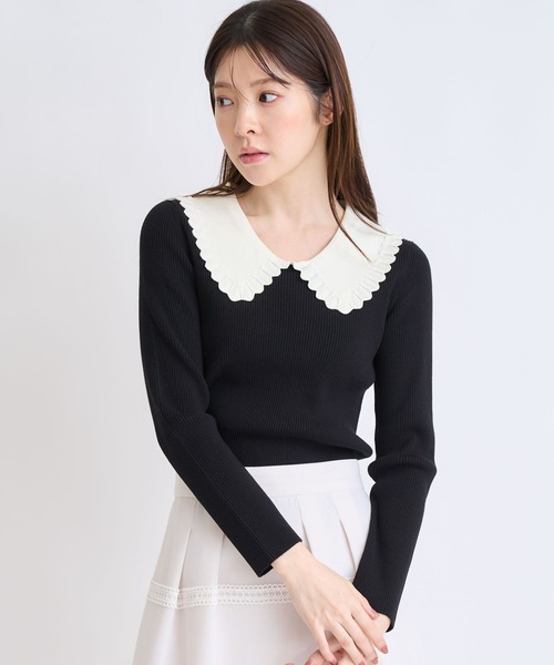 NOELA（ノエラ） ニット セーター 襟付きアイレットニット レディース