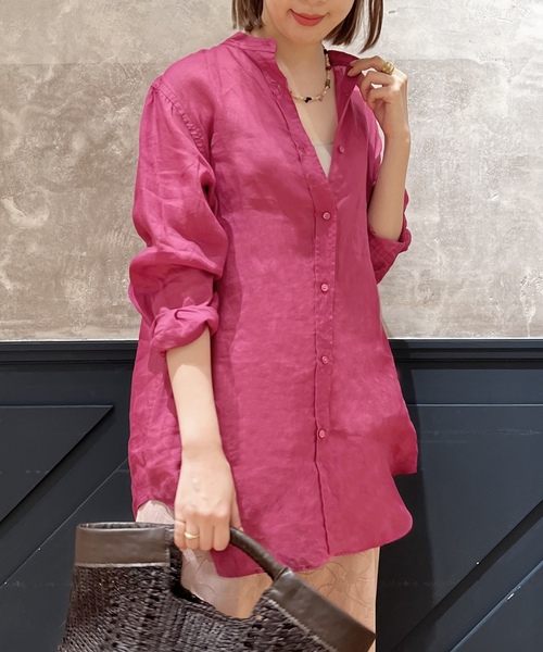 「IENA LA BOUCLE」 長袖ブラウス - オレンジ レディース_画像2