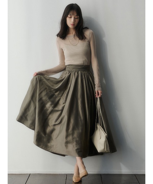 anuans（アニュアンス） スカート ギャザーベルトオーガンスカート