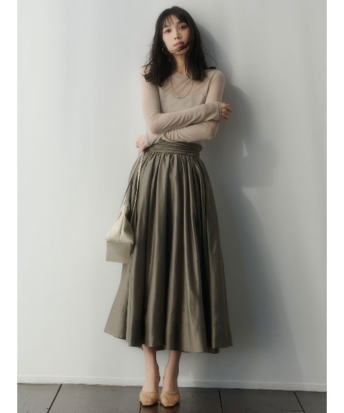 anuans（アニュアンス） スカート ギャザーベルトオーガンスカート
