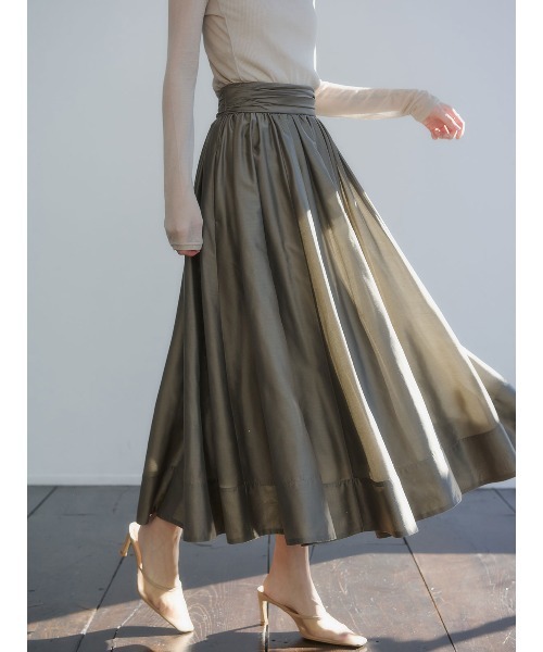 anuans（アニュアンス） スカート ギャザーベルトオーガンスカート