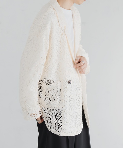 「epnok」 テーラードジャケット SMALL アイボリー メンズ_画像5