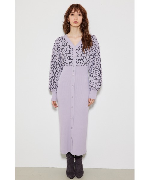 「rienda」 長袖ワンピース FREE ブラック レディース_画像3