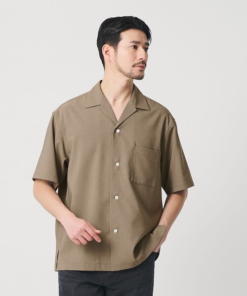 シャツ 「WEB限定 WARDROBE SMART」 Reflax オープンカラー シャツ メンズの画像