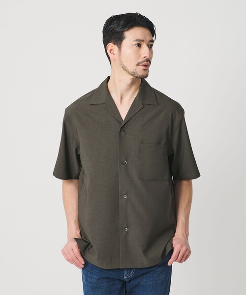 シャツ 「WEB限定 WARDROBE SMART」 Reflax オープンカラー シャツ メンズの画像