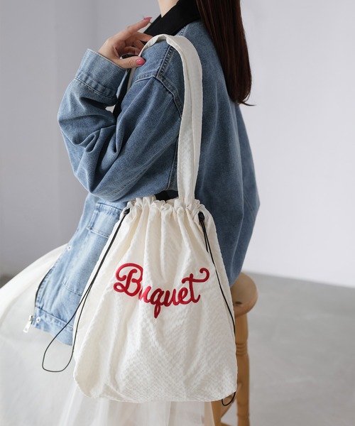 ★リバティ柄限定★ LL巾着トートバッグオーダーページ Riberry（リベリー） トートバッグ ロゴ刺繍巾着トートバッグ