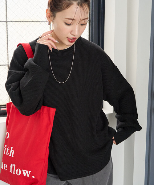 「FREAK'S STORE」 長袖ニット フリ- ピンク レディース_画像3
