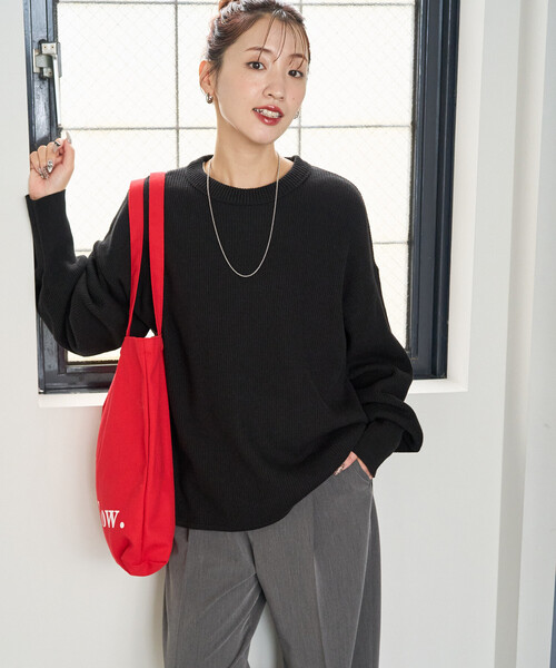 「FREAK'S STORE」 長袖ニット フリ- ピンク レディース_画像4