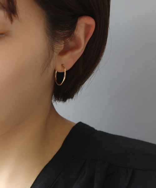 ピアス 1.5パイプ2cmルーフピアス K10（両耳） レディースの画像