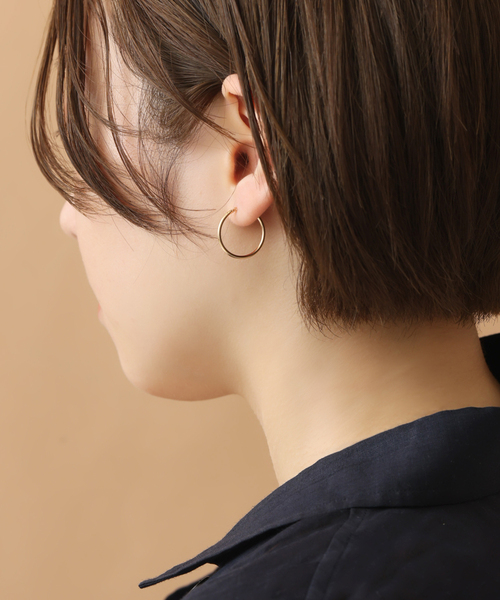 ピアス 1.5パイプ2cmルーフピアス K10（両耳） レディースの画像