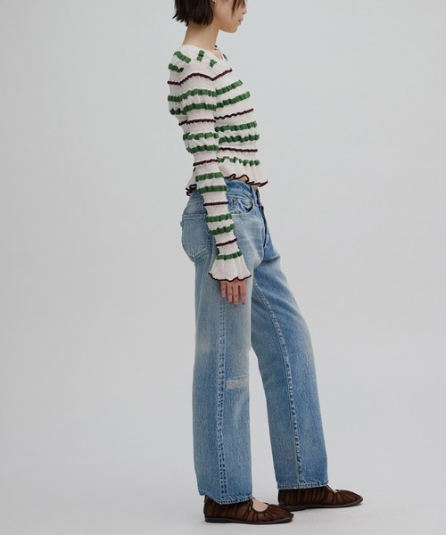 Ameri（アメリ） ニット セーター BUMPY MULTI BORDER KNIT TOP