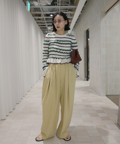 AMERI アメリ　BUMPY MULTI BORDER KNIT TOP BUMPY MULTI BORDER KNIT TOP