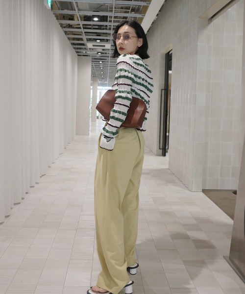 AMERI アメリ　BUMPY MULTI BORDER KNIT TOP BUMPY MULTI BORDER KNIT TOP