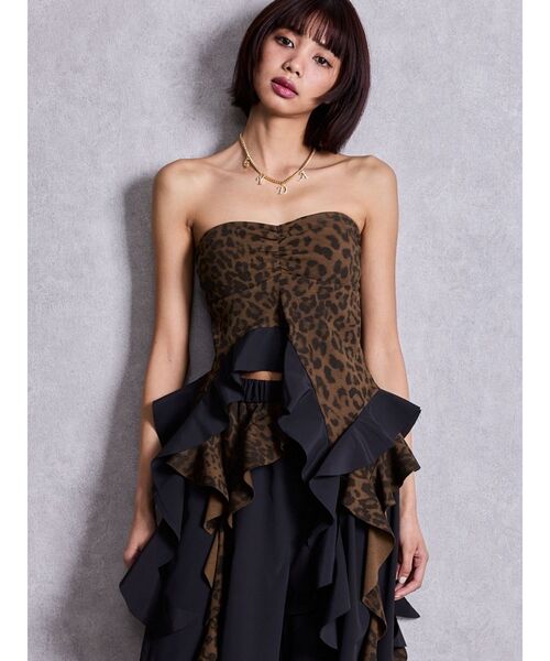 新品✨タグ付　D&G　ディーアンドジー　ベアトップ ドレス　フレア　Aライン　黒 ウェディングドレス ベアトップ シアー ドレープ 韓国 黒 nr1361