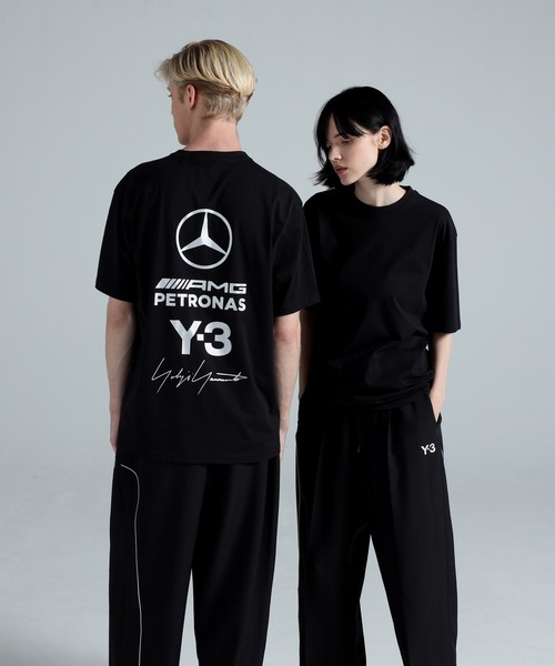 トップス Y-3 F1 DRVR LS M Y-3 tシャツ MERCEDES - AMG PETRONAS FORMULA 1 TEAM LOGO STACK