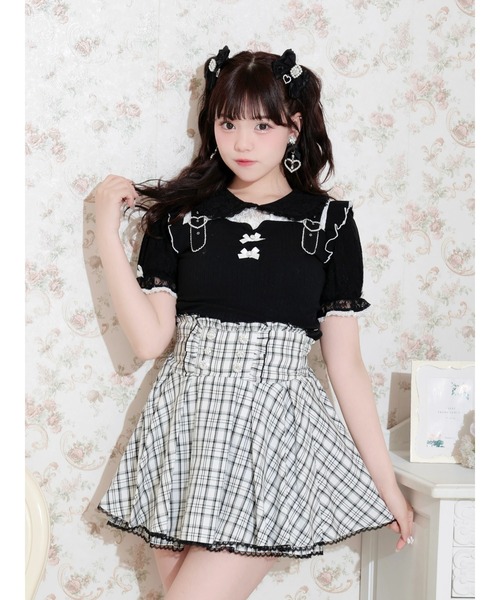 NOEMIE（ノエミー） tシャツ ハートバックルデコルテレースカットソー