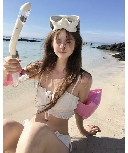 snidel フリルリボンビキニ SNIDEL（スナイデル）の「フリルリボンビキニ（セット水着）」 - WEAR