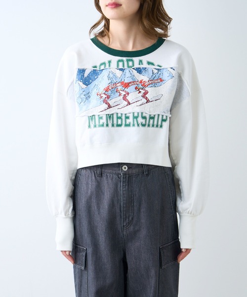 「etsinta」 スウェットカットソー ONE SIZE ブルー レディース_画像2