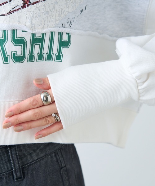 「etsinta」 スウェットカットソー ONE SIZE ブルー レディース_画像9