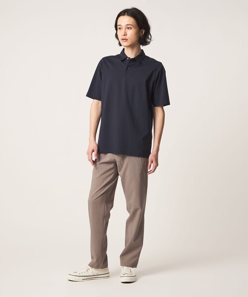 ★タグ付き美品★ Hommeplisse オムプリッセ ポロシャツ ハーフパンツ A DAY IN THE LIFE ポロシャツ 半袖 シャイニー ポンチ ポロシャツ「A