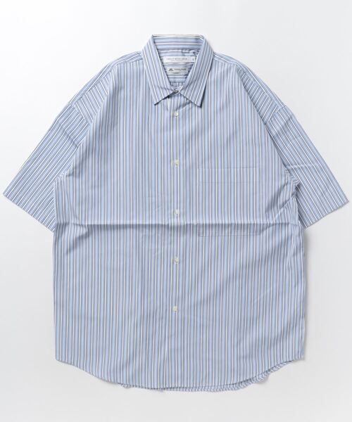 「THOMAS MASON」 7分袖シャツ LARGE ライトブルー メンズ_画像2