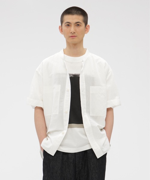MHL.（エムエイチエル） シャツ 半袖 HIGH COUNT DRY COTTON LINEN
