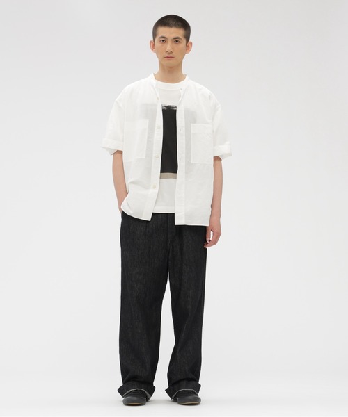 MHL.（エムエイチエル） シャツ 半袖 HIGH COUNT DRY COTTON LINEN