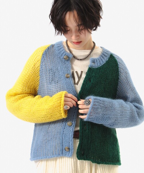k*9様 【新品】BEAMS BOY モヘア クレイジー カーディガン チャコー BEAMS BOY（ビームス ボーイ） カーディガン モヘア クレイジー