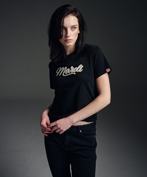 「Mardi Mercredi」 半袖Tシャツ FREE ホワイト×ネイビー レディース_画像8