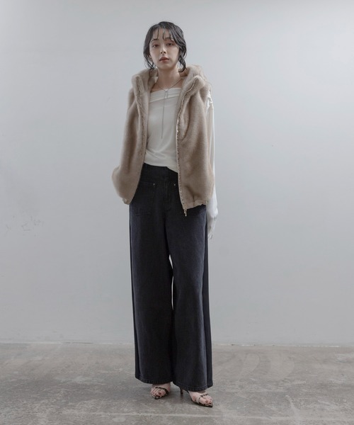 Eimee Law（エイミーロウ） ベスト ジレ ミンクファー フーディー