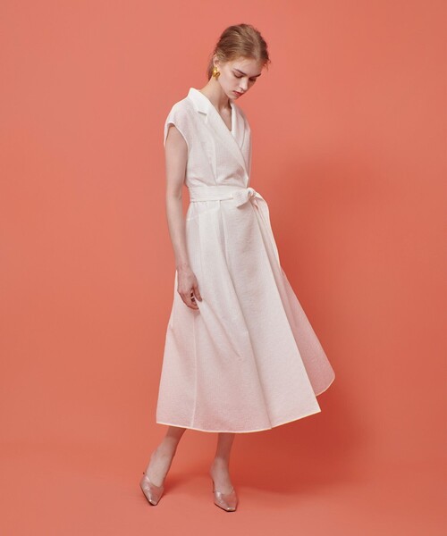 「LOULOU WILLOUGHBY」 ノースリーブワンピース 2 ホワイト レディース_画像2