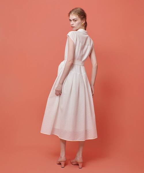 「LOULOU WILLOUGHBY」 ノースリーブワンピース 2 ホワイト レディース_画像4