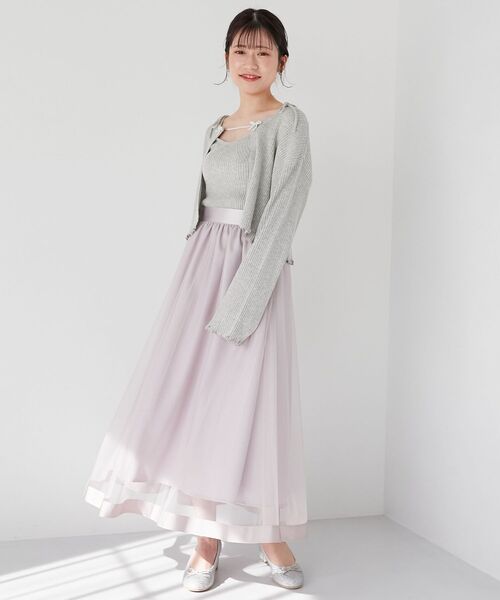 「MAJESTIC LEGON」 フレアスカート MEDIUM グレイッシュベージュ レディース_画像3