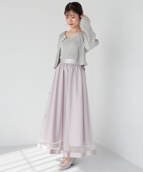 「MAJESTIC LEGON」 フレアスカート MEDIUM グレイッシュベージュ レディース_画像4