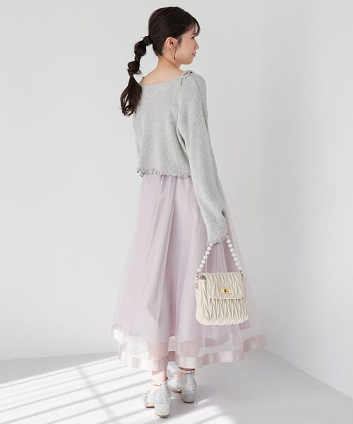「MAJESTIC LEGON」 フレアスカート MEDIUM グレイッシュベージュ レディース_画像5