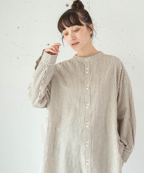URCH RNA ブラウス シャツ B2975 ネル起毛のアトリエチュニックシャツ