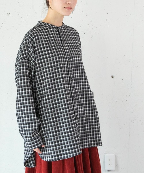 URCH RNA ブラウス シャツ B2975 ネル起毛のアトリエチュニックシャツ