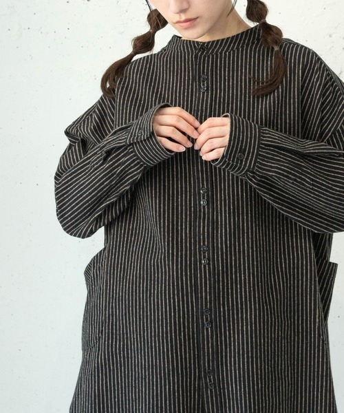 URCH RNA ブラウス シャツ B2975 ネル起毛のアトリエチュニックシャツ