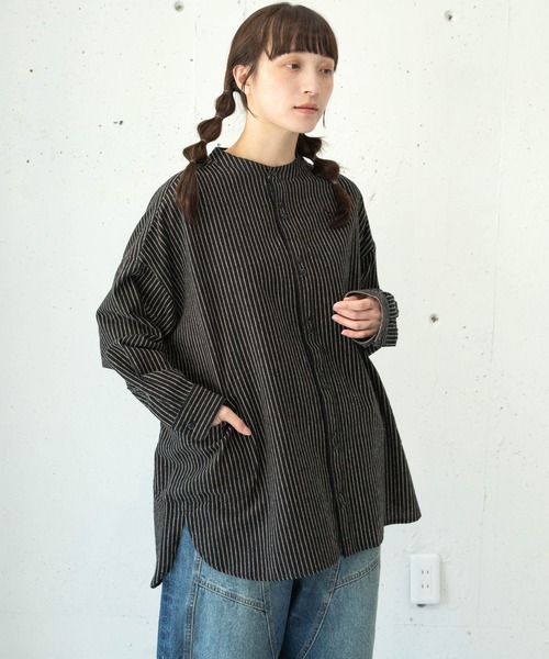 URCH RNA ブラウス シャツ B2975 ネル起毛のアトリエチュニックシャツ