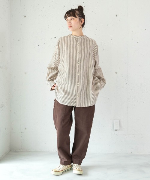 URCH RNA ブラウス シャツ B2975 ネル起毛のアトリエチュニックシャツ