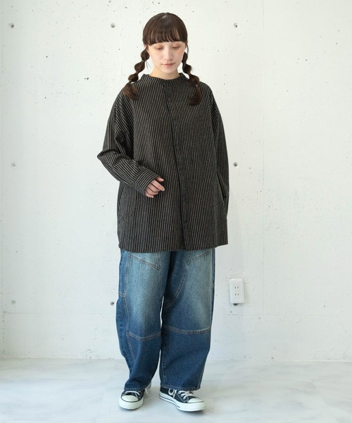 URCH RNA ブラウス シャツ B2975 ネル起毛のアトリエチュニックシャツ