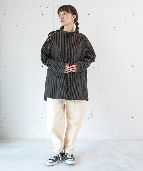 URCH RNA ブラウス シャツ B2975 ネル起毛のアトリエチュニックシャツ