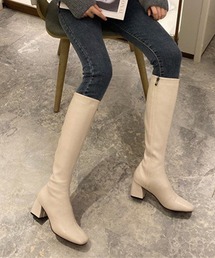 STYLEBLOCK ブーツ スクエアトゥチャンキーヒールロングブーツ