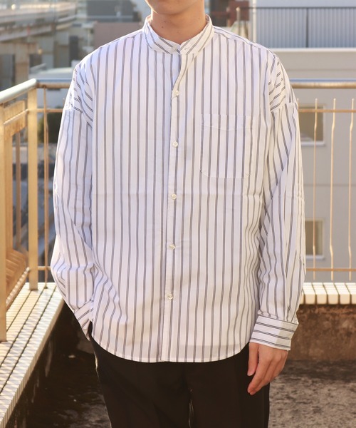 WESTSEA シャツ オーバーサイズバンドカラーシャツ メンズ