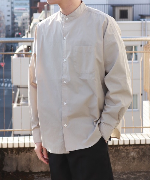WESTSEA（ウエストシー） シャツ オーバーサイズバンドカラーシャツ 