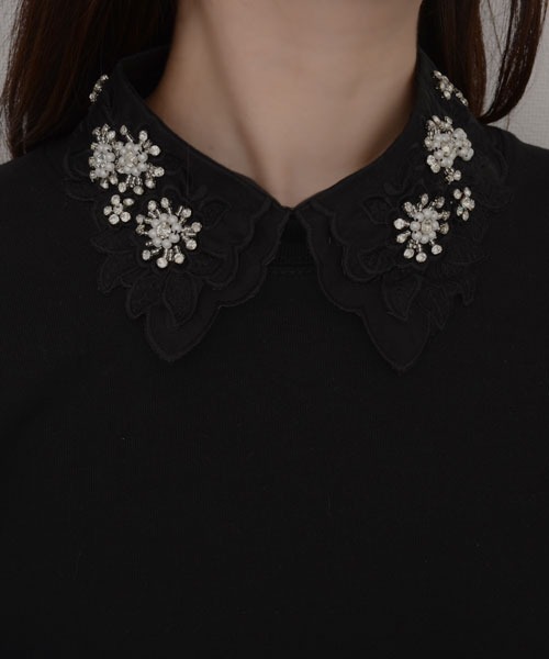 Mayree つけ襟 付け襟 「resonance」シアー ビジューデザイン つけ襟